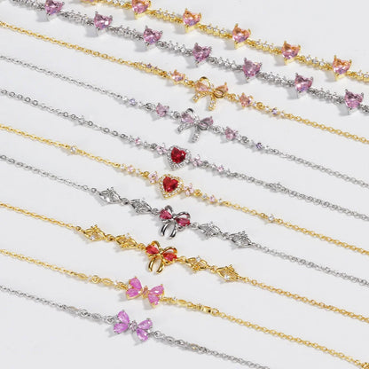 Refreshing Women Copper Diamond Inlay Bracelets