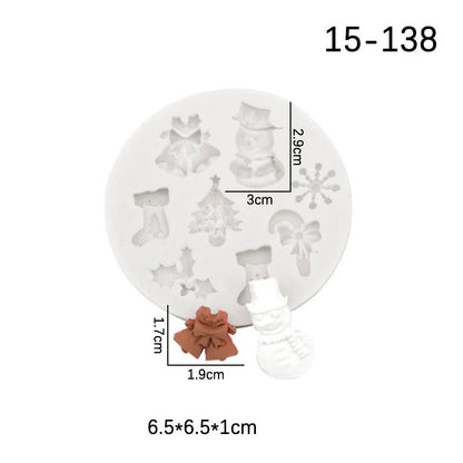 Christmas Casual Elegant Cute Christmas Hat Christmas Socks Silica Gel Kitchen Molds 1 Piece 1 Set