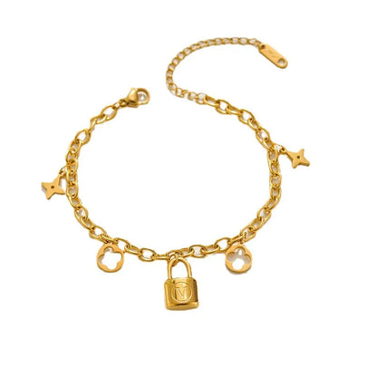 Women Titanium Steel 18K Gold Plated Bracelets