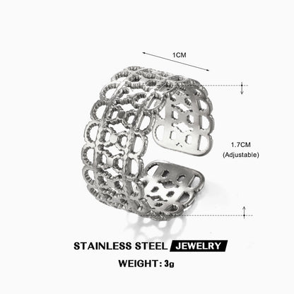 304 Stainless Steel 18K Gold Plated IG Style Plating Geometric Open Rings