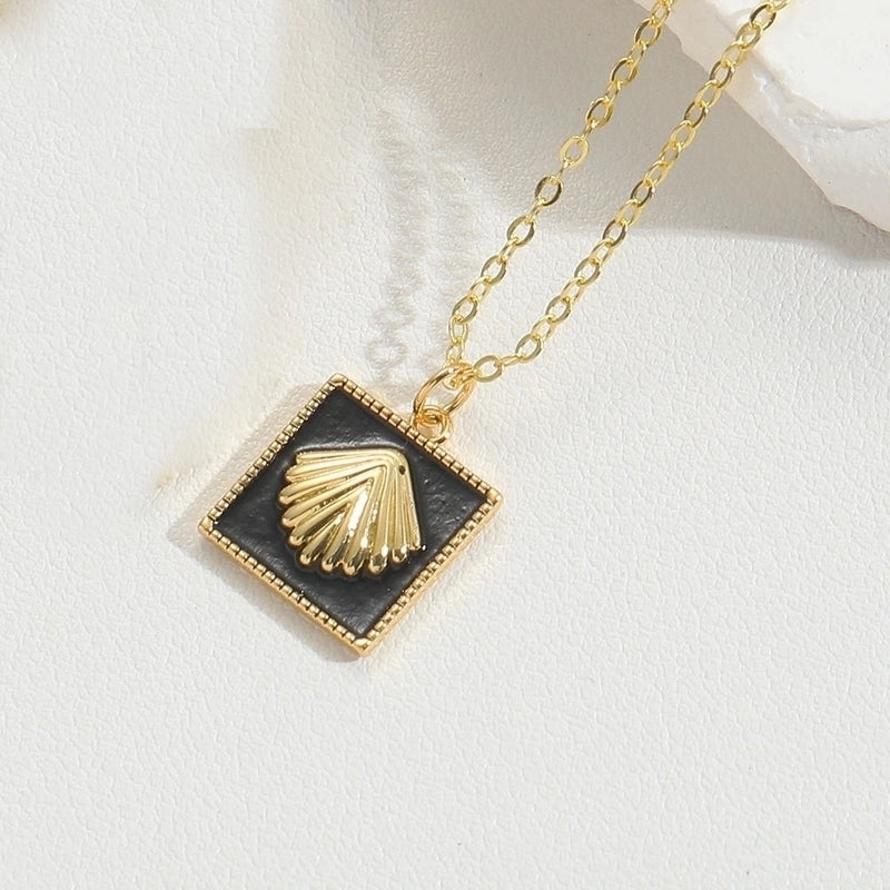 Copper 14K Gold Plated Vintage Style Minimalist Commute Enamel Inlay Butterfly Zircon Pendant Necklace