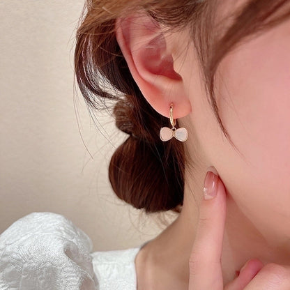 10 Pieces Minimalist Heart Shape Flower Bow Knot Imitation Pearl Alloy Rhinestone Irregular Women\'S Earrings 1 Pair