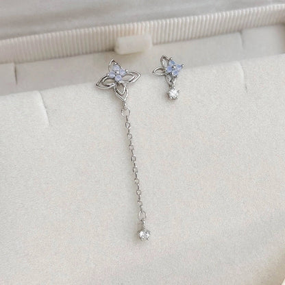 1 Pair Elegant Lady Streetwear Water Droplets Heart Shape Flower Hollow Out Inlay Steel Imitation Pearl Zircon Drop Earrings