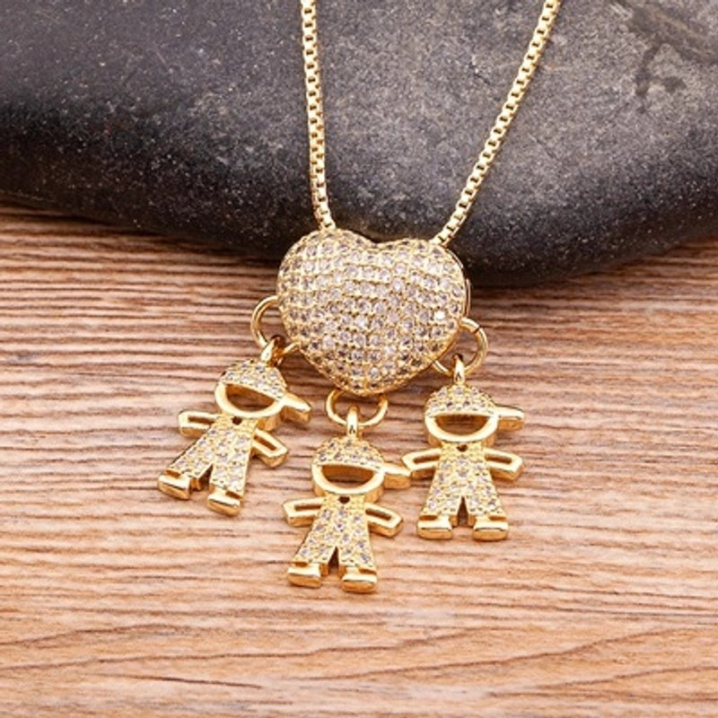 2 Pieces Exaggerated Novelty Modern Style Human Copper Plating Inlay 18K Gold Plated Zircon Pendant Necklace
