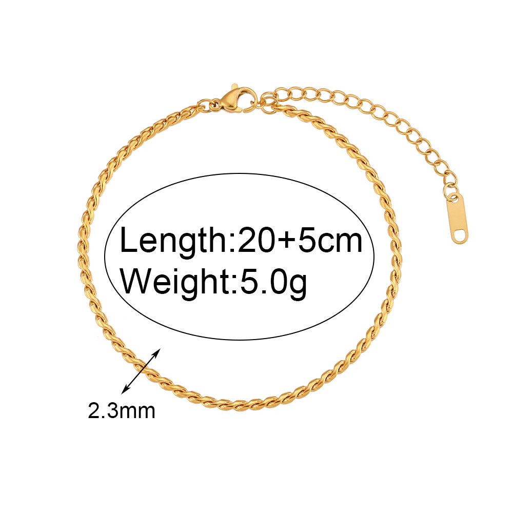 Minimalist Women Geometric 18K Gold Plated Anklets