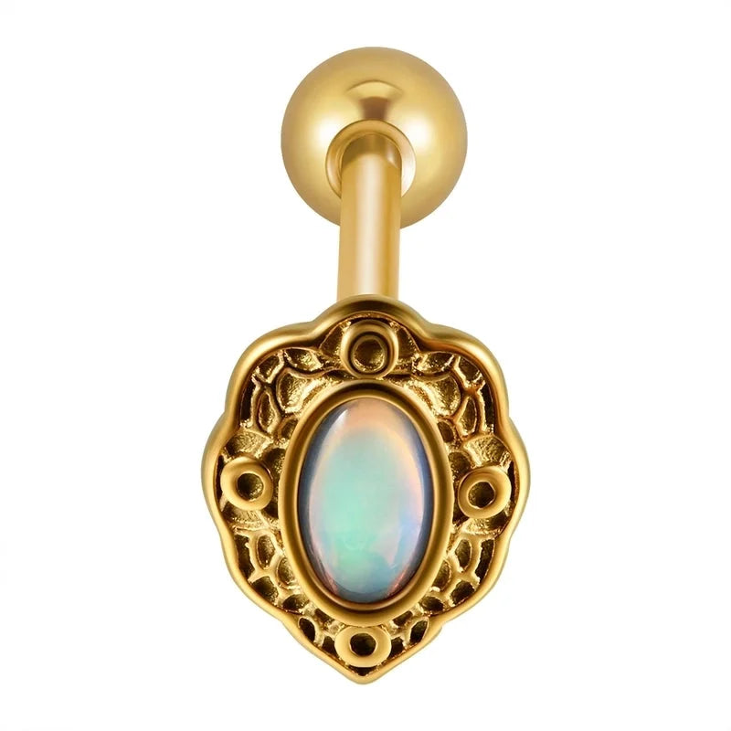 1 Piece Tongue Rings Casual Elegant Vacation Leaf Water Droplets Butterfly 304 Stainless Steel Plating Zircon 18K Gold Plated Tongue Rings