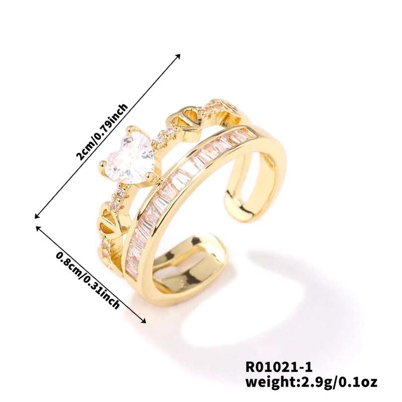 Copper K Gold Plated Plating Inlay Snake Butterfly Zircon Open Rings