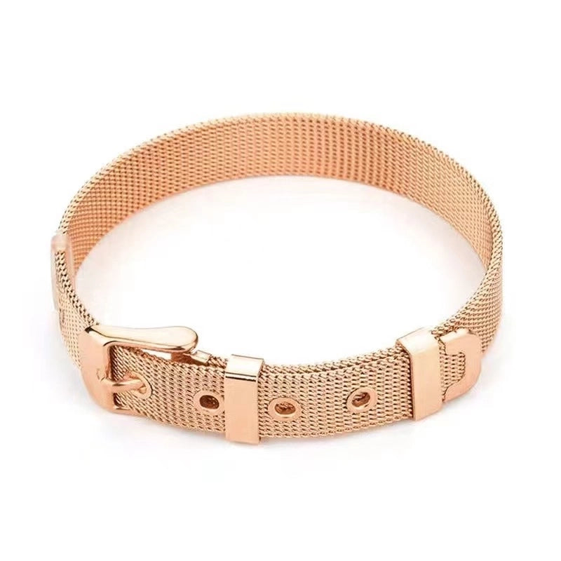 Vintage Style Classic Style Roman Style Roman Numeral Titanium Steel 18K Gold Plated Bangle In Bulk Stainless Steel Bracelets