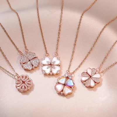 Minimalist Heart Shape Titanium Steel Inlay Rhinestones Women\'s Pendant Necklace