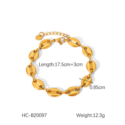 IG Style Women Chain Geometric Stainless Steel Electroplating Bracelets