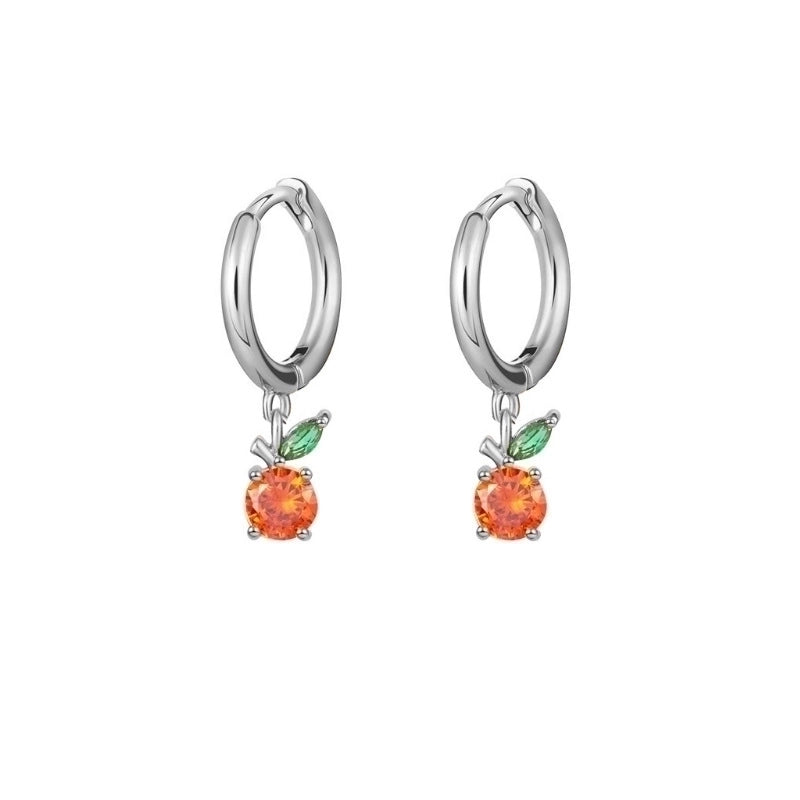 1 Pair Fashion Fruit Pineapple Watermelon Copper Inlaid Zircon Drop Earrings
