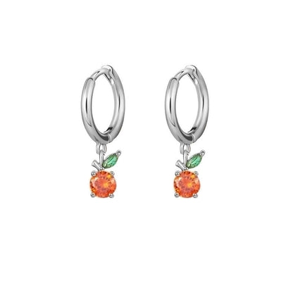 1 Pair Fashion Fruit Pineapple Watermelon Copper Inlaid Zircon Drop Earrings