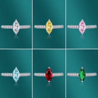 Minimalist Solid Color White Copper Inlay Zircon Rings