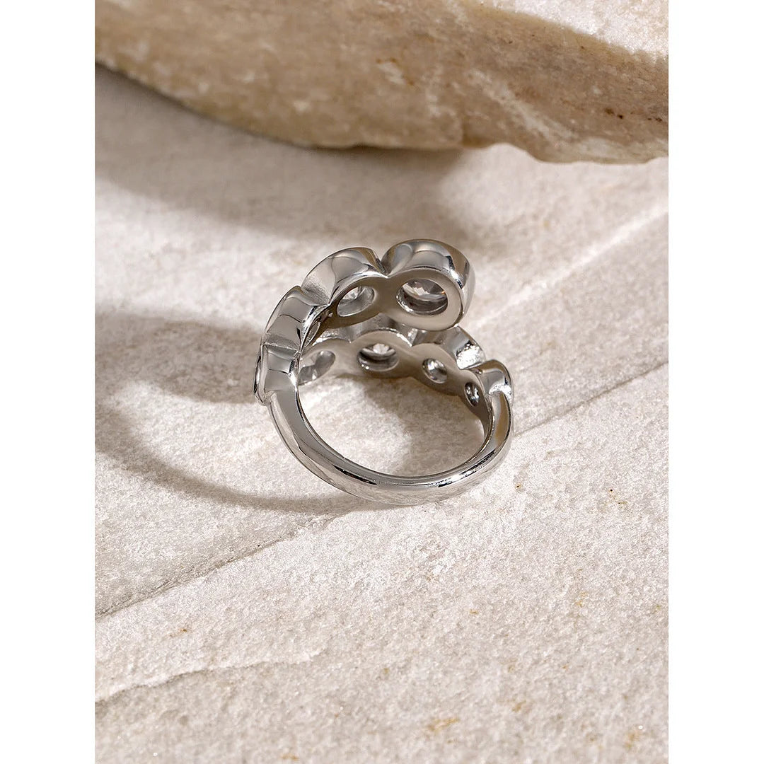 IG Style Tennis / Diamond Line Stainless Steel Electroplating Rings