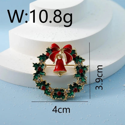 Minimalist Letter Wreath Alloy Inlay Rhinestones Women's Brooches