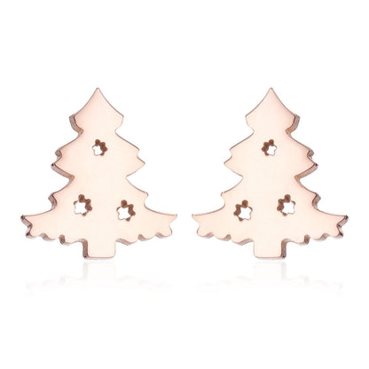 1 Pair Fashion Christmas Tree 304 Stainless Steel 18K Gold Plated Ear Studs