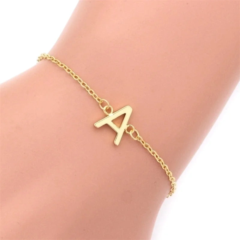 Minimalist Letter Copper Plating 18k Gold Plated Bracelets