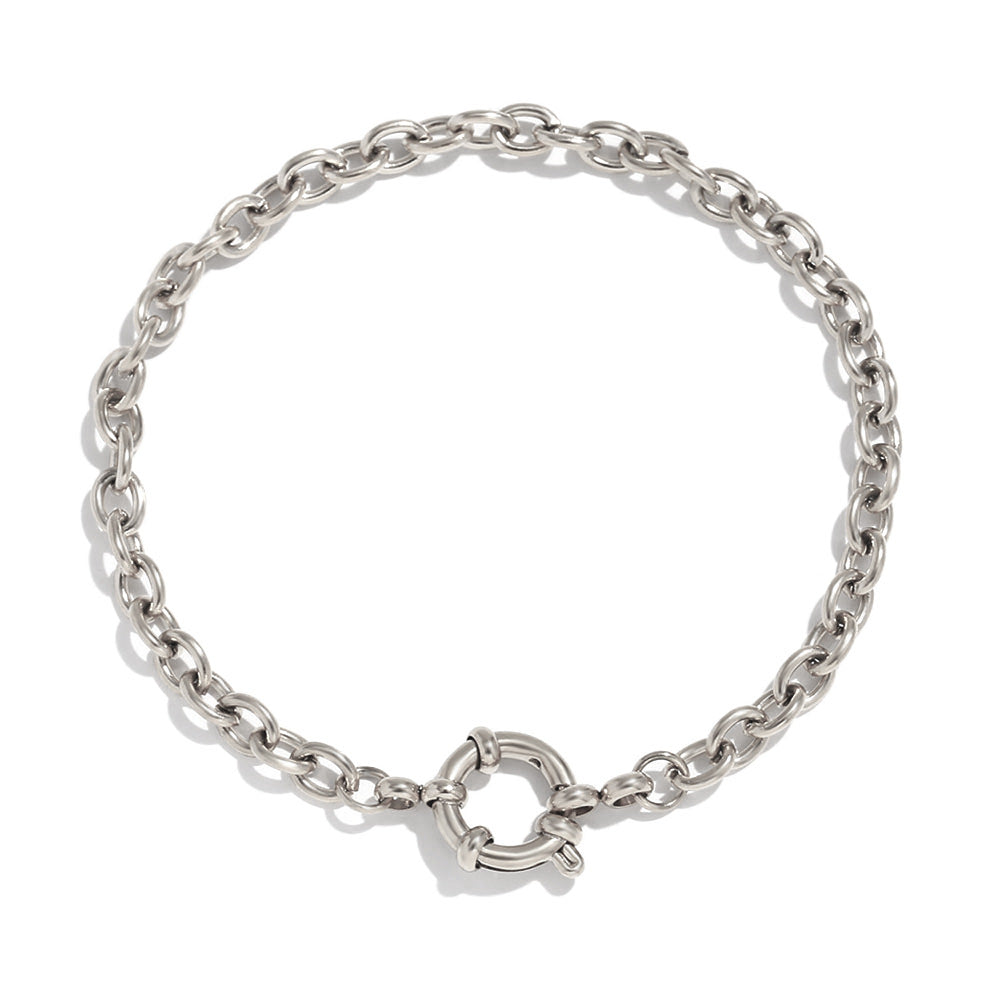 Women Fashion Circle Geometric Stainless Steel 18K Gold Plated Bracelets
