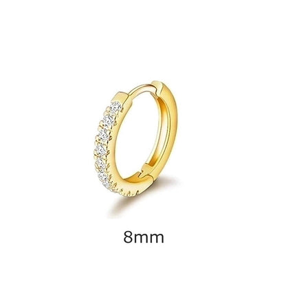 1 Piece Minimalist Geometric Inlay Copper Zircon Hoop Earrings