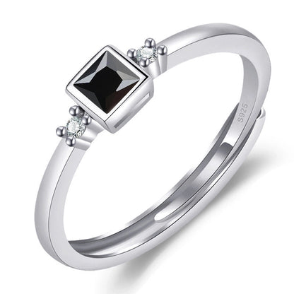 Minimalist Solid Color Copper Plating Inlay Artificial Diamond Rings 1 Piece