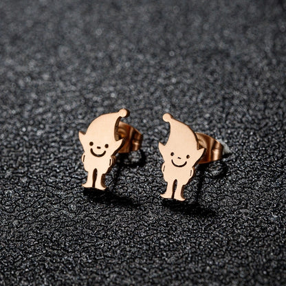 1 Pair Minimalist Classic Style Geometric Polishing Plating 304 Stainless Steel 18K Gold Plated Ear Studs