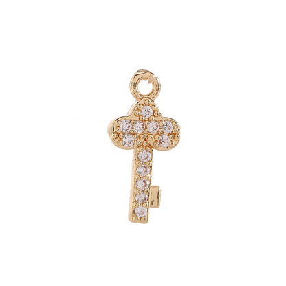 Basic Modern Style Classic Style Star Key Bell 14K Gold Plated Zircon Copper Jewelry Accessories