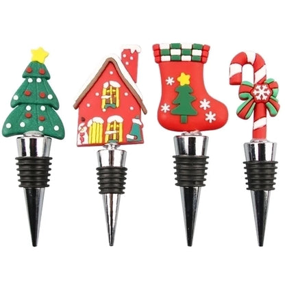Christmas Cute Cartoon PVC Aluminium Alloy Wine Stopper 1 Piece