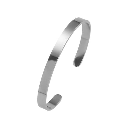 Minimalist Solid Color 304 Stainless Steel Bangle In Bulk