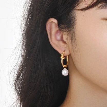 1 Pair Retro Geometric 201 Stainless Steel Gold Plated Drop Earrings