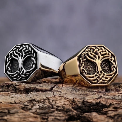 Punk Tree Skull 304 Stainless Steel Plating Halloween Men'S Rings
