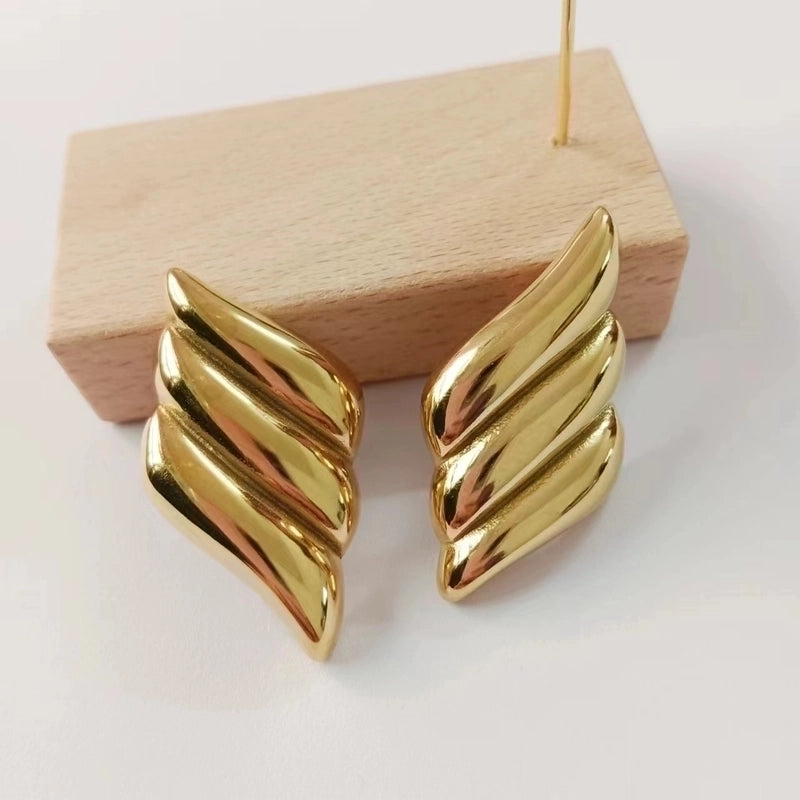 1 Piece Vintage Style Petal Plating 304 Stainless Steel None 18K Gold Plated Stainless Steel Earrings