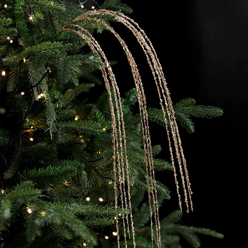 90cm Glitter Sequin Tassel Wheat Spike Christmas Branch Flower Arrangement Single Pack Christmas Tree Vine Decoration Arrangement