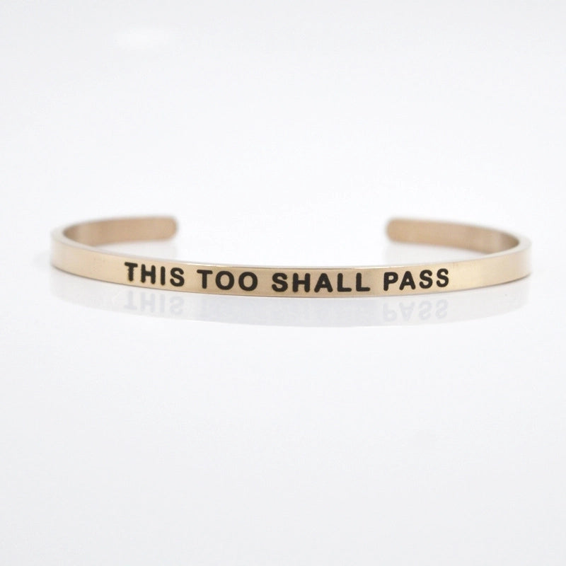 Casual Minimalist Letter Stainless Steel Cuff Bracelets