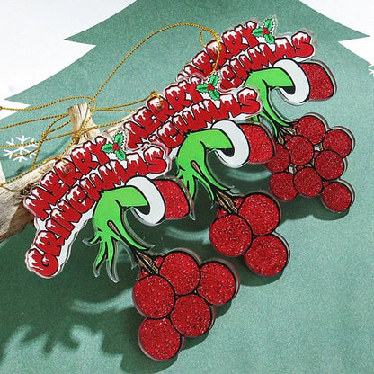Cute Grinch Arylic Christmas Bag Pendant