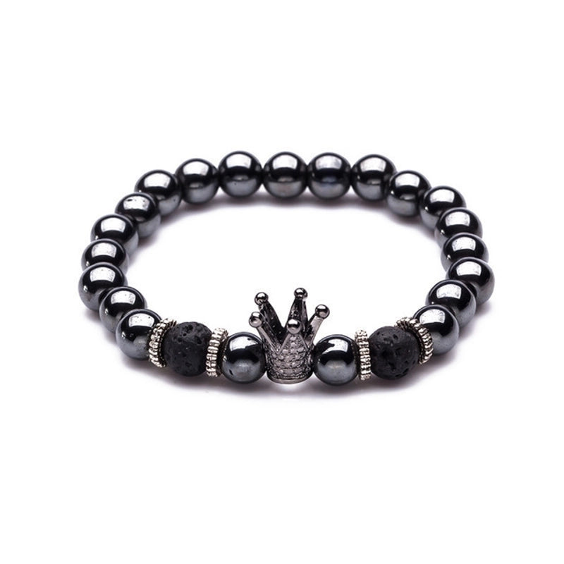 Fashion Frosted Natural Stone Crown Bracelets