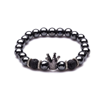 Fashion Frosted Natural Stone Crown Bracelets