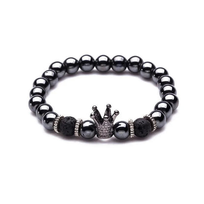 Fashion Frosted Natural Stone Crown Bracelets