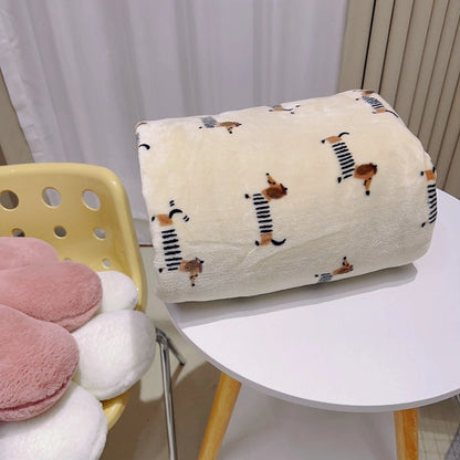 In Stock | Style Autumn And Winter Thickened Cartoon Crayon Small New Flannel Casual Plush Blanket Dormitory Bed Sheet