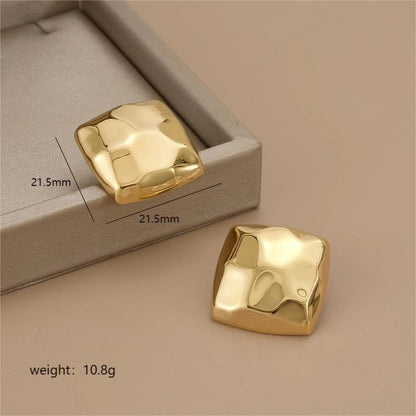 1 Pair Minimalist Heart Shape Polishing Plating Stainless Steel 18K Gold Plated Ear Studs