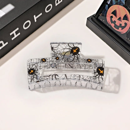 Halloween Minimalist Classic Style Women's Spider Web Skull Plastic Hair Claws