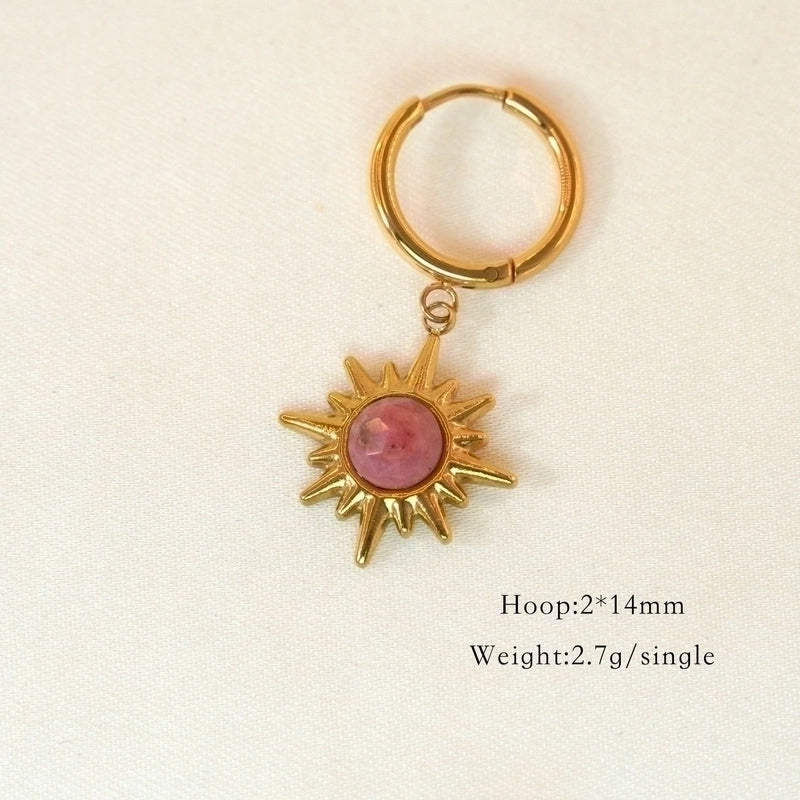 6 Pieces Minimalist Classic Style Heart Shape Plating Inlay 304 Stainless Steel Rhinestones Drop Earrings