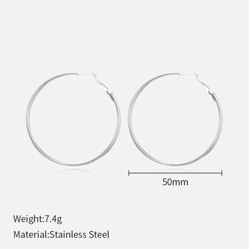 1 Pair Minimalist Solid Color Plating 304 Stainless Steel Stainless Steel Earrings