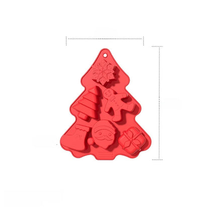 In Stock 6 Even Christmas Silicone Cake Mold DIY Household Kitchen Food Grade Baking Tools Manufacturers