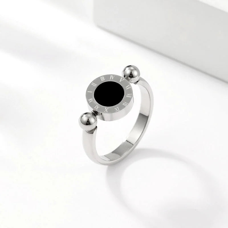 Elegant Roman Style Shell Stainless Steel Patchwork Plating Shell 18k Gold Plated Rings