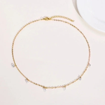 304 Stainless Steel 18K Gold Plated IG Style French Style Plating Geometric Necklace