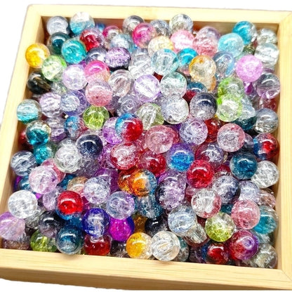 50 PCS/Package Diameter 10mm Diameter 8mm Glass Crackle Glass Beads Round Jewelry Accessories