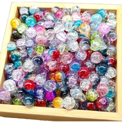50 PCS/Package Diameter 10mm Diameter 8mm Glass Crackle Glass Beads Round Jewelry Accessories
