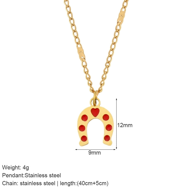 Nordic Style Classic Style Gingerbread Moon 316L Stainless Steel Plating Pendant Necklace