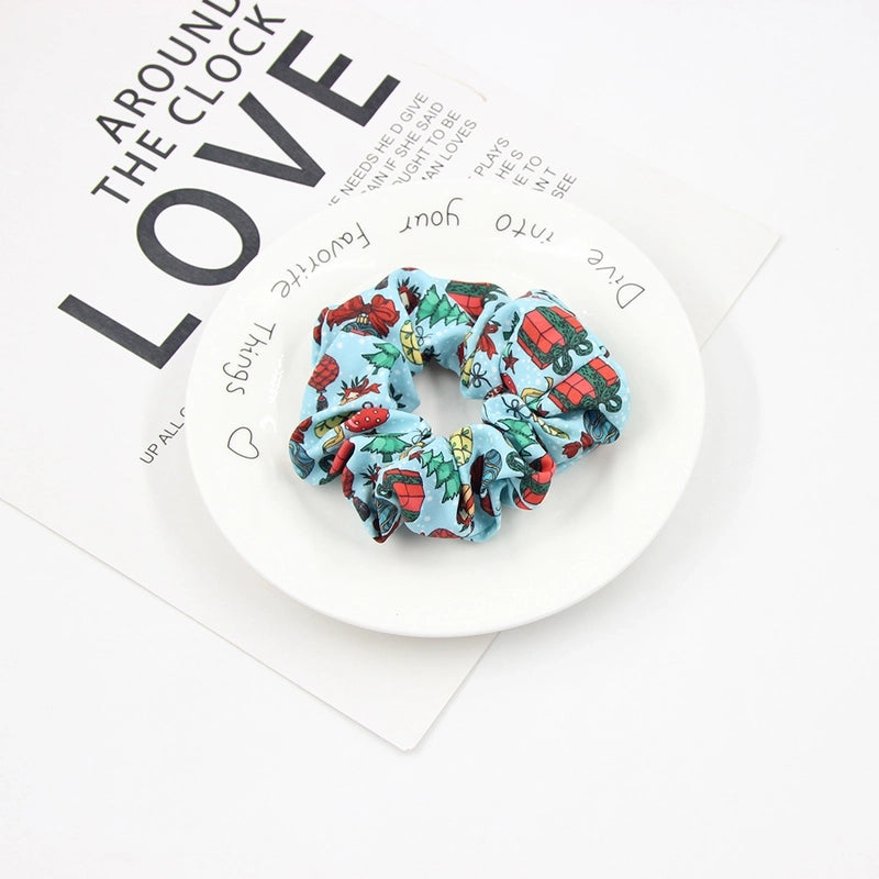 Christmas Cute Women's Color Block Rib-Knit Hair Tie