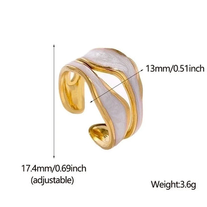 Fashion Geometric Stainless Steel Plating Open Ring